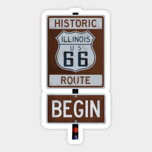 Route 66 Begin Sticker